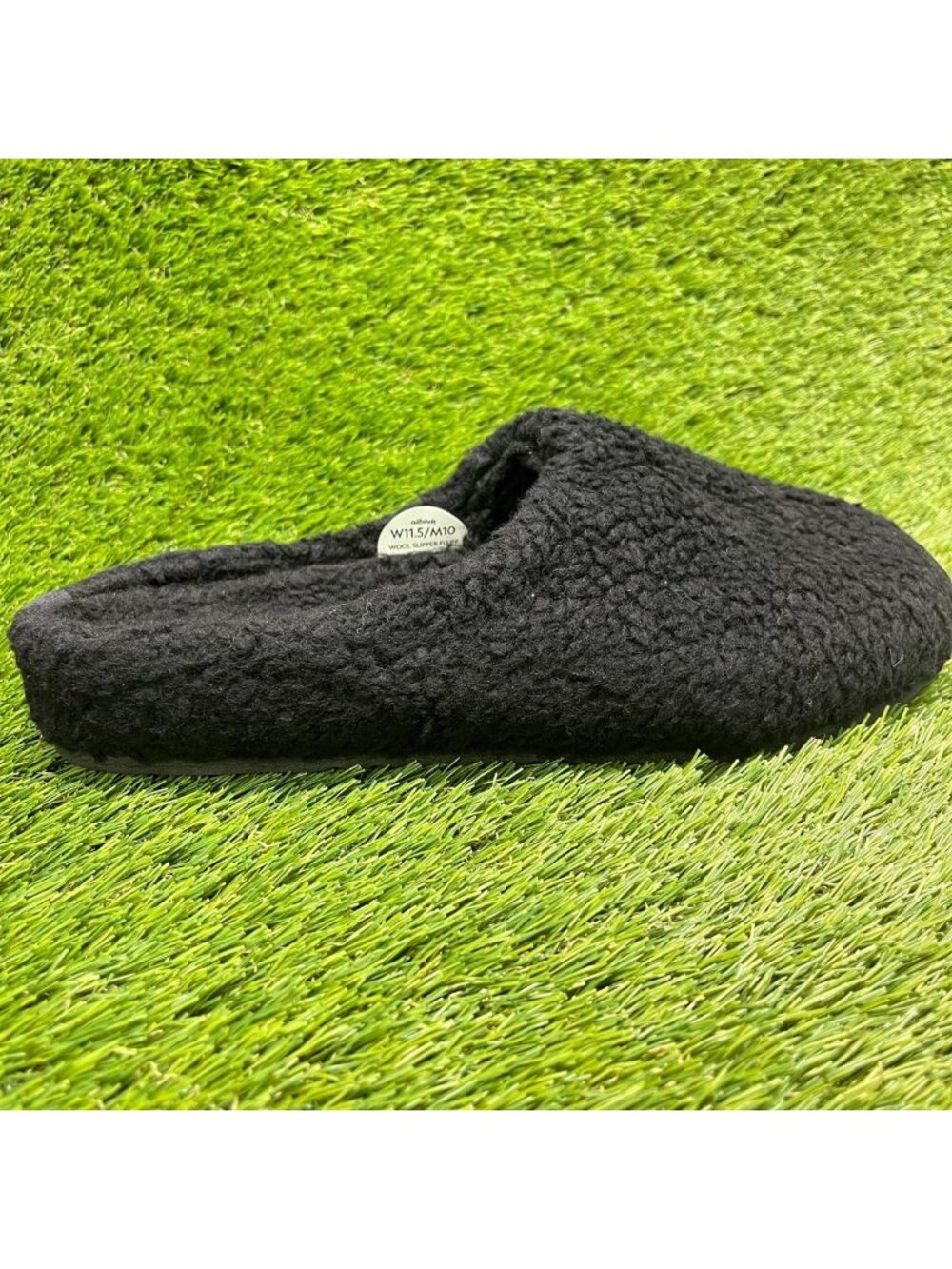 Allbirds Wool Slippers Mens Size 10 Black Casual Walking Slip-On Fluff Shoes